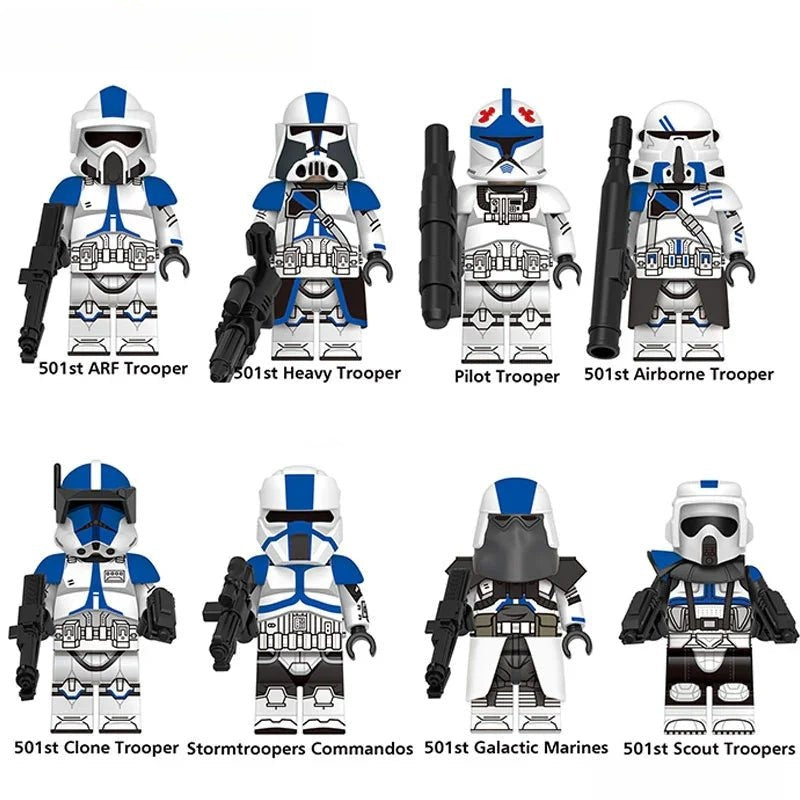501st Legion Clone troopers Set of 8 | Lego Minifigures Custom Toys 2 - DelsBricks MinifiguresLego Star Wars MinifiguresDelsBricks MinifiguresDelsbricks.com