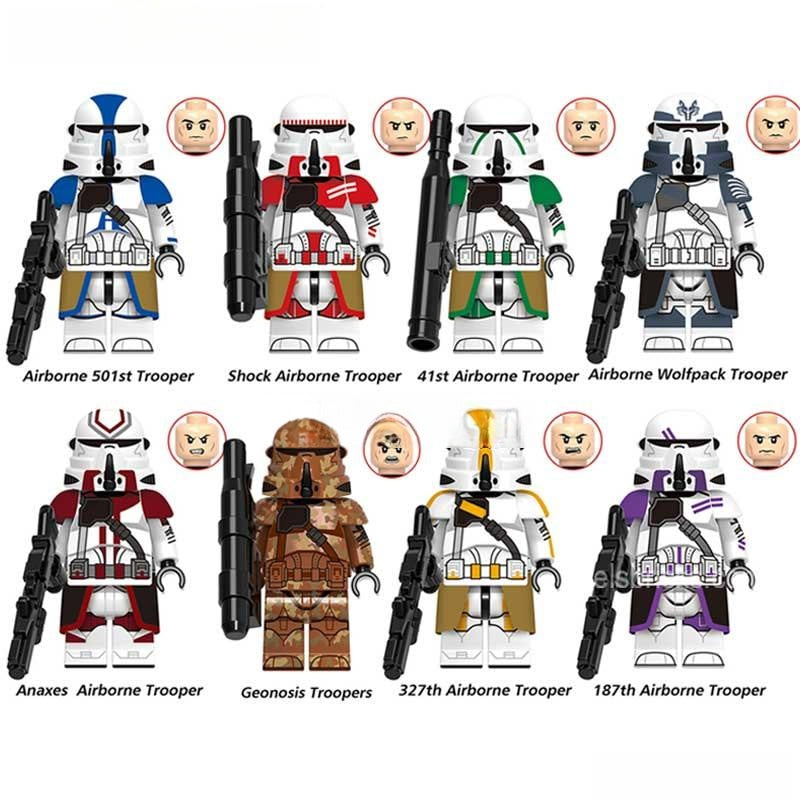 Airborne Clone troopers Set of 8 | Lego Star Wars Minifigures Custom Toys - DelsBricks MinifiguresLego Star Wars MinifiguresDelsBricks MinifiguresDelsbricks.com