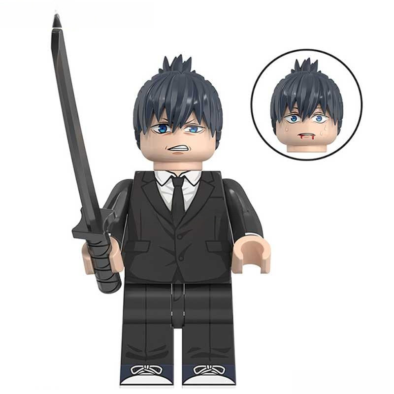 Aki Hayakawa Chainsaw Man Lego Minifigures Compatible Anime Toys front view anime figure-minifigure toys