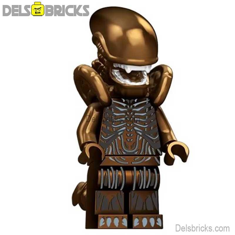 Alien Xenomorph metalic CopperLego Minifigures custom toys - DelsBricks MinifiguresMinifiguresDelsBricks MinifiguresDelsbricks