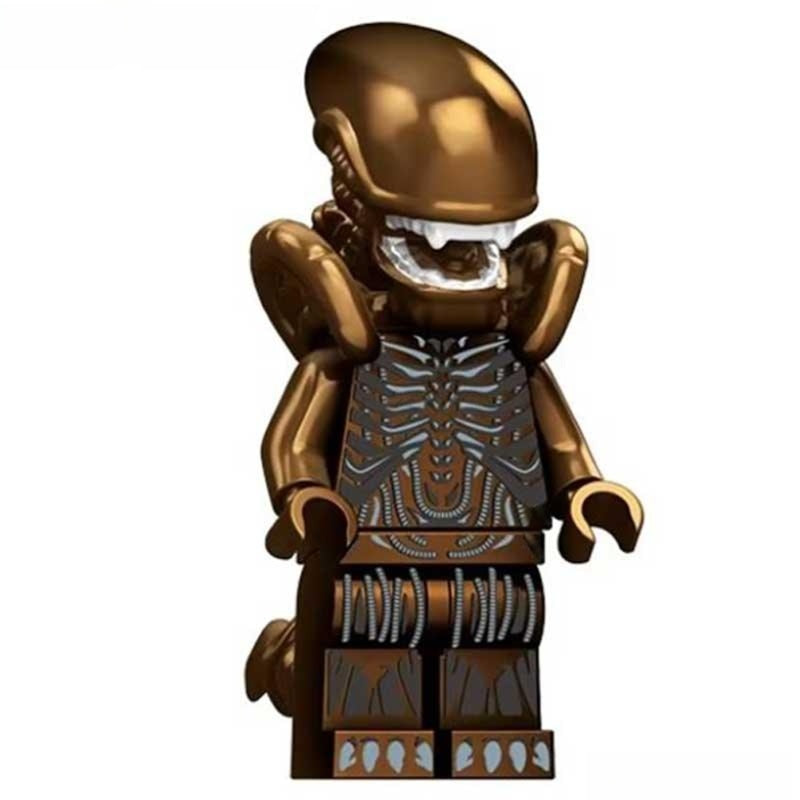 Alien Xenomorph metalic CopperLego Minifigures custom toys - DelsBricks MinifiguresMinifiguresDelsBricks MinifiguresDelsbricks