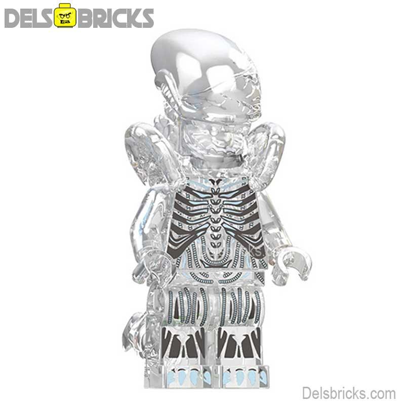 Alien Xenomorph transparent Lego Minifigures custom Toys - DelsBricks MinifiguresMinifiguresDelsBricks MinifiguresDelsbricks