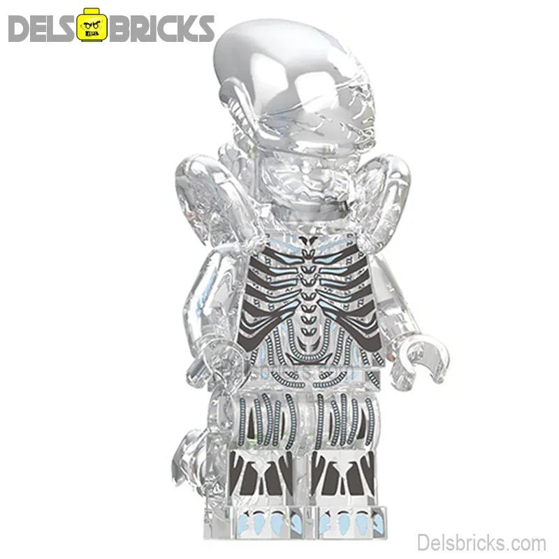 Alien Xenomorph transparent Lego Minifigures custom Toys - DelsBricks MinifiguresMinifiguresDelsBricks MinifiguresDelsbricks