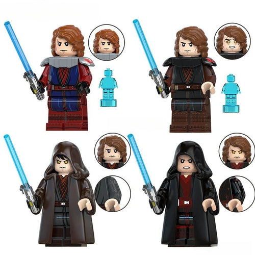 Anakin Skywalker Set of 4 Lego Star Wars Minifigures custom Toys - DelsBricks MinifiguresLego Star Wars MinifiguresDelsBricks MinifiguresDelsbricks.com