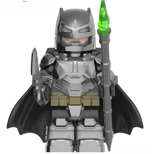 Armored Batman from Batman V Superman Lego Minifigures Custom toys Silver - DelsBricks MinifiguresMinifiguresDelsBricks MinifiguresDelsbricks