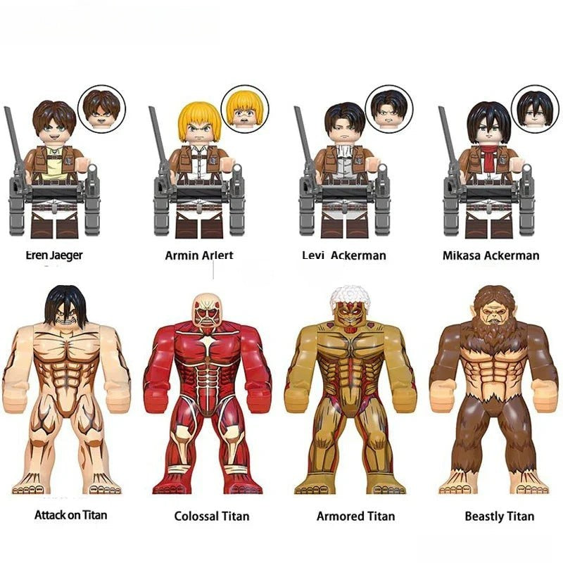 Attack on Titan Anime Set of 8 Lego Minifigures Custom Toys - DelsBricks MinifiguresMinifiguresDelsBricks MinifiguresDelsbricks