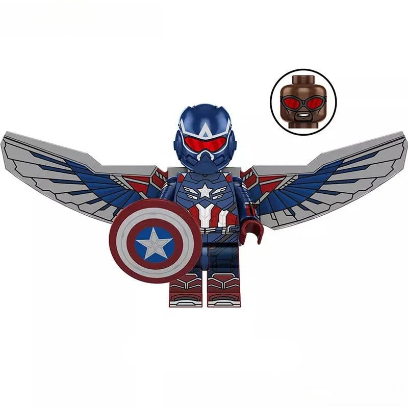 Captain America sam Wilson Avengers Lego Minifigures Custom Toys 2 - DelsBricks MinifiguresMinifiguresDelsBricks MinifiguresDelsbricks