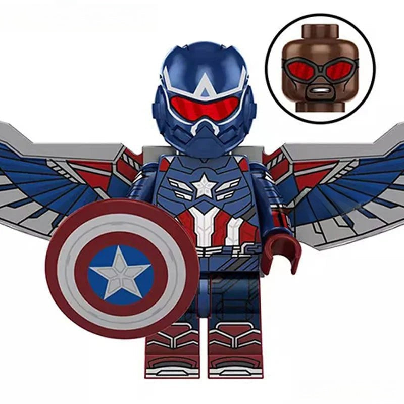 Captain America sam Wilson Avengers Lego Minifigures Custom Toys 2 - DelsBricks MinifiguresMinifiguresDelsBricks MinifiguresDelsbricks