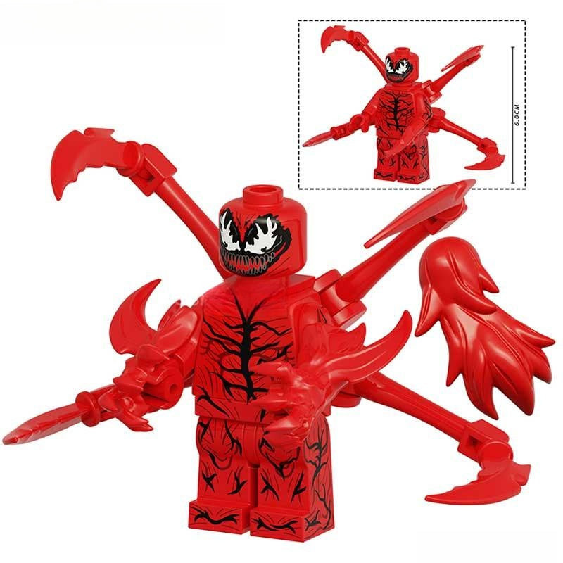 Carnage from Spider - Man NEW Big Figure Lego Minifigures Custom Toys - DelsBricks MinifiguresSpiderman Lego MinifiguresDelsBricks MinifiguresDelsbricks.com