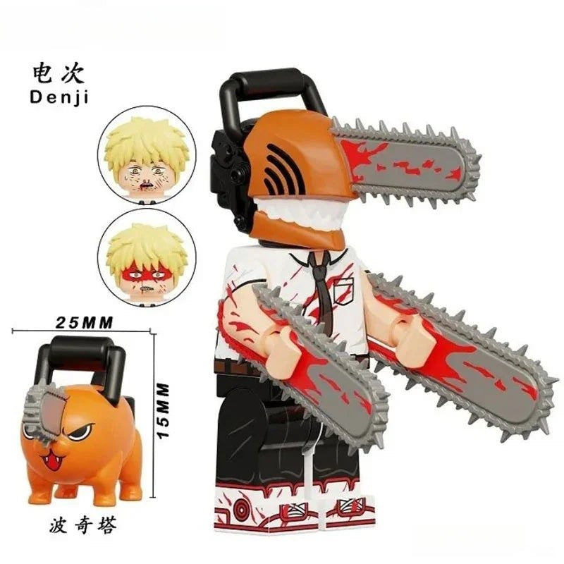 Chainsaw Man Denji & Pochita Lego minifigures compatible anime toys display-minifigure toys