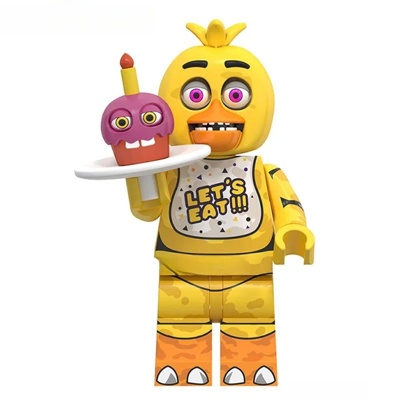 Chica Five Nights At Freddys Movie Lego Minifigures custom toys - DelsBricks MinifiguresLego Horror MinifiguresDelsBricks MinifiguresDelsbricks.com