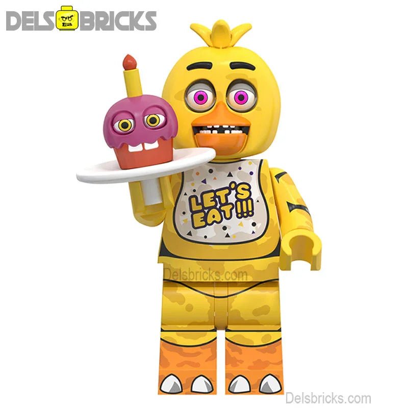 Chica Five Nights At Freddys Movie Lego Minifigures custom toys - DelsBricks MinifiguresLego Horror MinifiguresDelsBricks MinifiguresDelsbricks.com