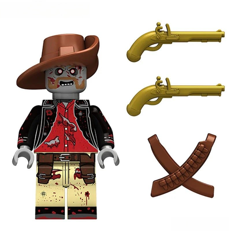Cowboy Zombie Gun slinger Lego Minifigures Custom Toys - DelsBricks MinifiguresLego Horror MinifiguresDelsBricks MinifiguresDelsbricks.com