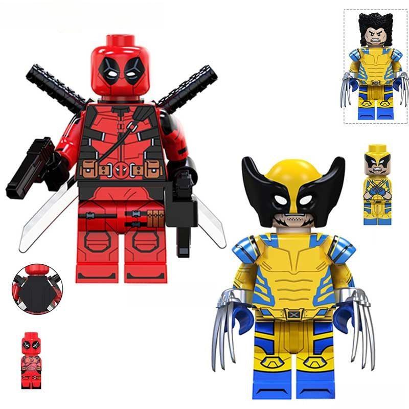 Deadpool & Wolverine SET OF 2 Marvel MCU Lego Minifigures Custom Toys - DelsBricks MinifiguresMinifiguresDelsBricks MinifiguresDelsbricks