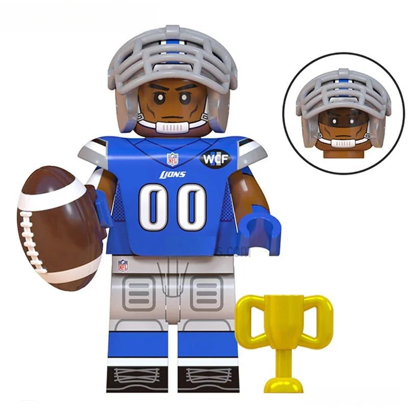 Detroit Lions NFL Football Teams Lego Minifigures Custom Toys - DelsBricks MinifiguresMinifiguresDelsBricks MinifiguresDelsbricks