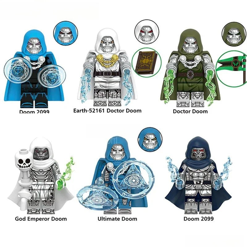 Dr Doom Set of 6 Lego Minifigures Custom Toys Marvel MCU - DelsBricks MinifiguresMinifiguresDelsBricks MinifiguresDelsbricks