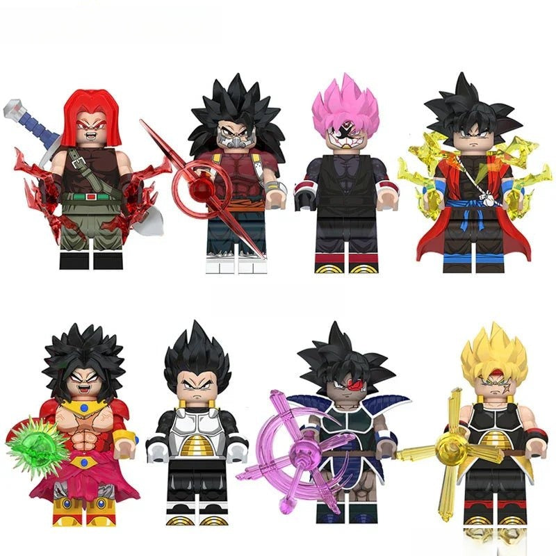Dragon Ball Z Super set of 8 Lego Minifigures Custom Anime Toys 2 - DelsBricks MinifiguresMinifiguresDelsBricks MinifiguresDelsbricks