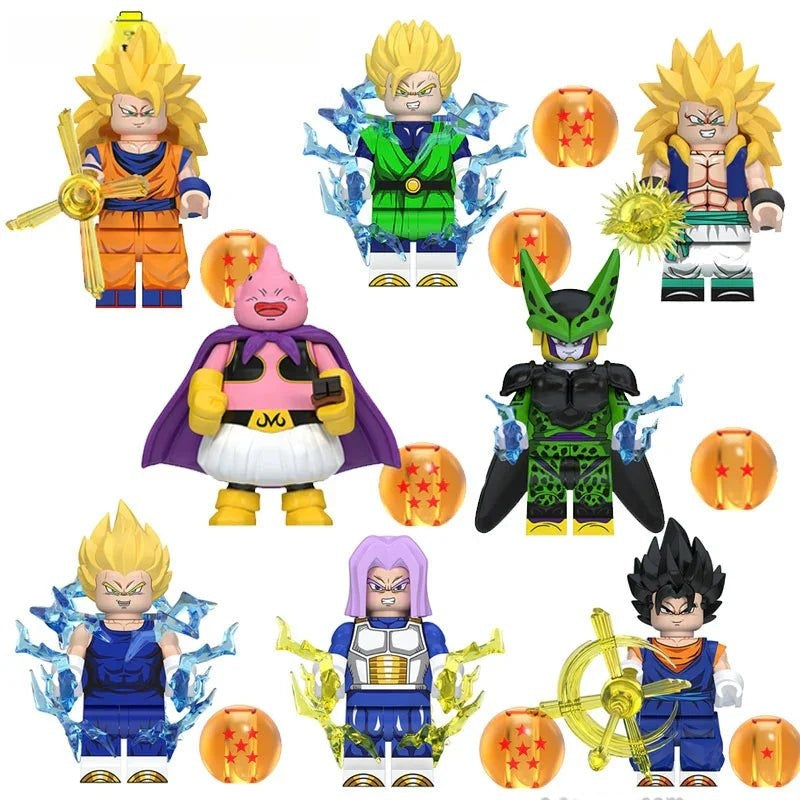 Dragon Ball Z Super set of 8 Lego Minifigures Custom Anime Toys 3 - DelsBricks MinifiguresMinifiguresDelsBricks MinifiguresDelsbricks