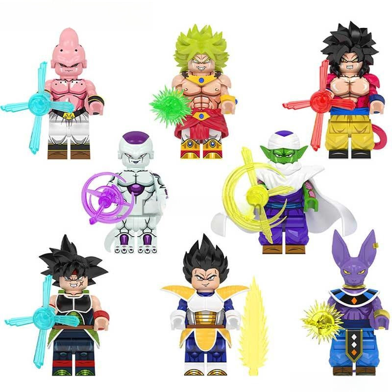 Dragon Ball Z Super set of 8 Lego Minifigures Custom Anime Toys - DelsBricks MinifiguresMinifiguresDelsBricks MinifiguresDelsbricks
