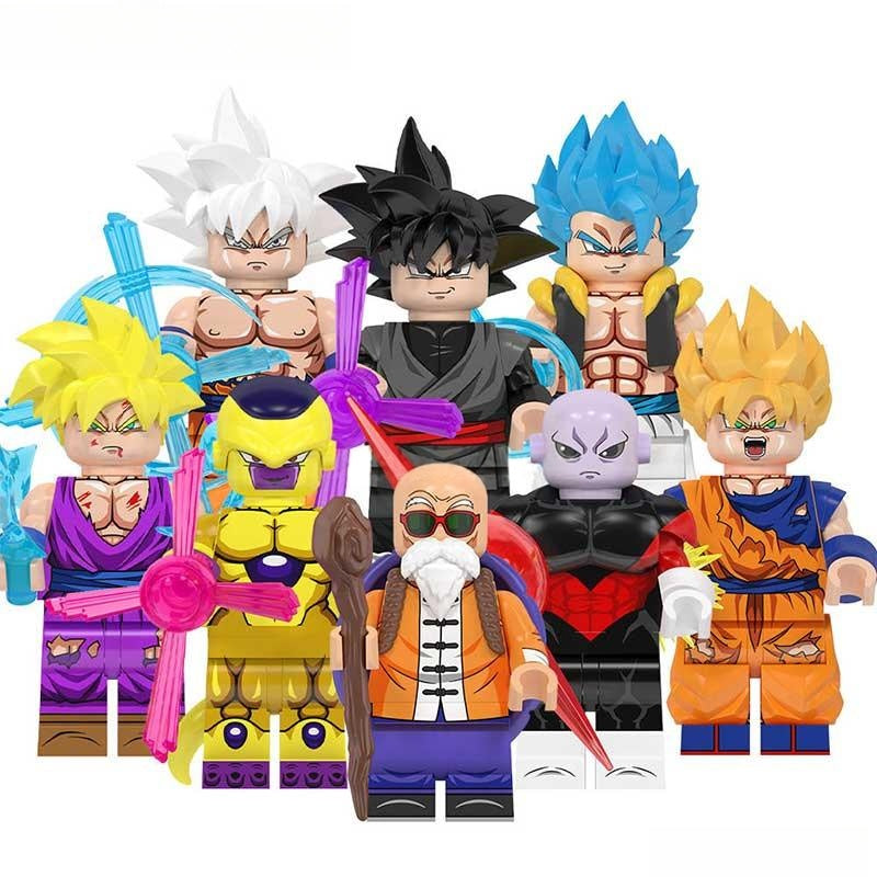 Dragon Ball Z Super set of 8 Lego Minifigures Custom Anime Toys - DelsBricks MinifiguresMinifiguresDelsBricks MinifiguresDelsbricks