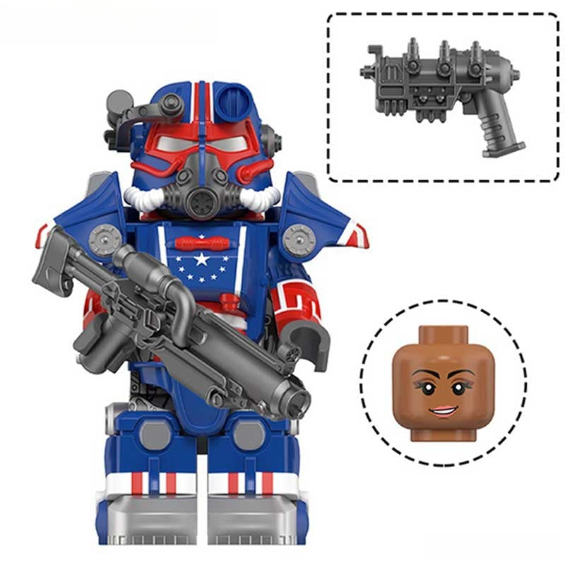 Fallout T - 45 Power Armor Lego Minifigures Custom video Game Toys Set 5 - 3 - DelsBricks MinifiguresMinifiguresDelsBricks MinifiguresDelsbricks