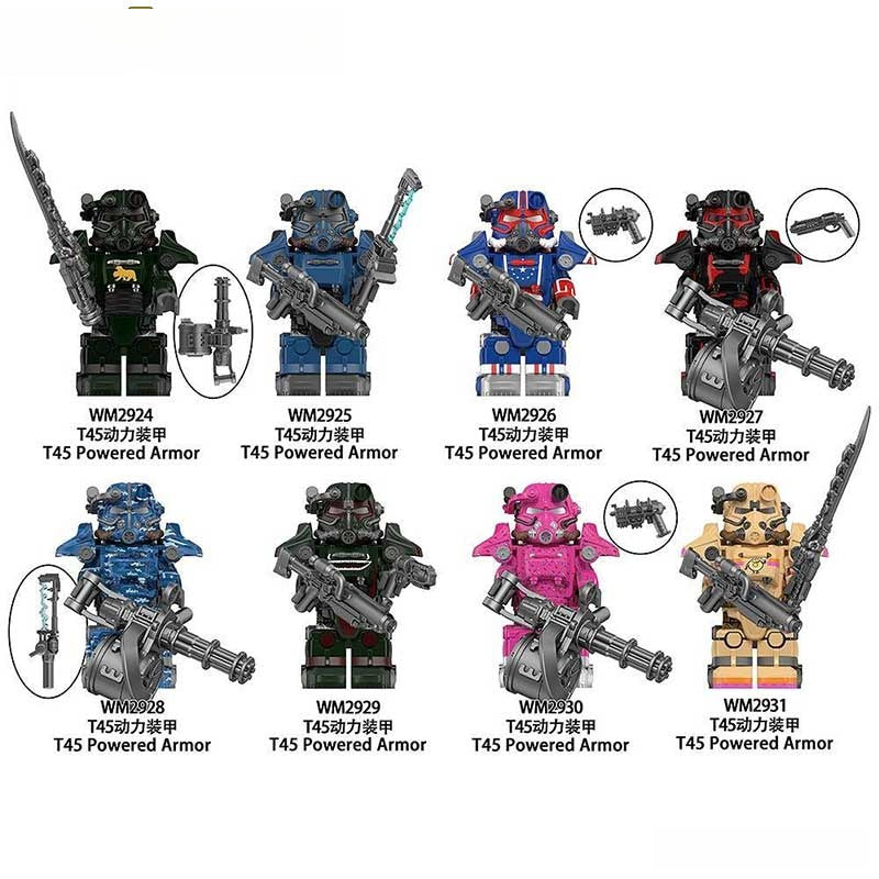 Fallout T - 45 Power Armor Set of 8 Lego Minifigures Custom video Game Toys S5 - DelsBricks MinifiguresMinifiguresDelsBricks MinifiguresDelsbricks