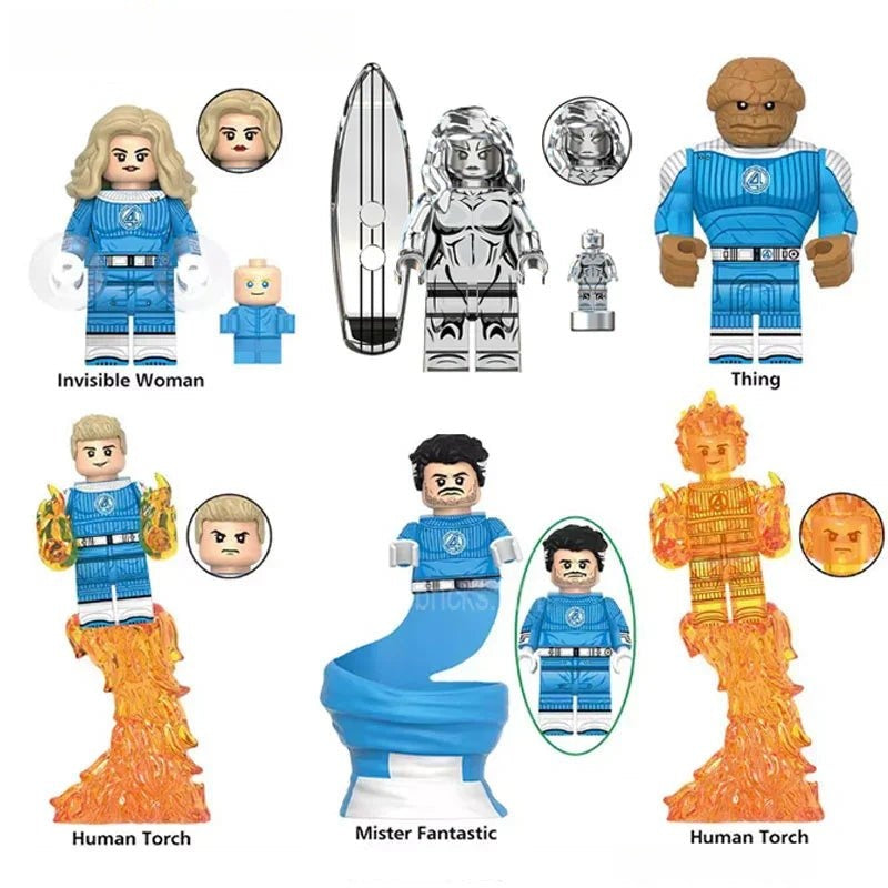 Fantastic Four First Steps Set of 6 Lego Minifigures Custom Toys 2 - DelsBricks MinifiguresMinifiguresDelsBricks MinifiguresDelsbricks
