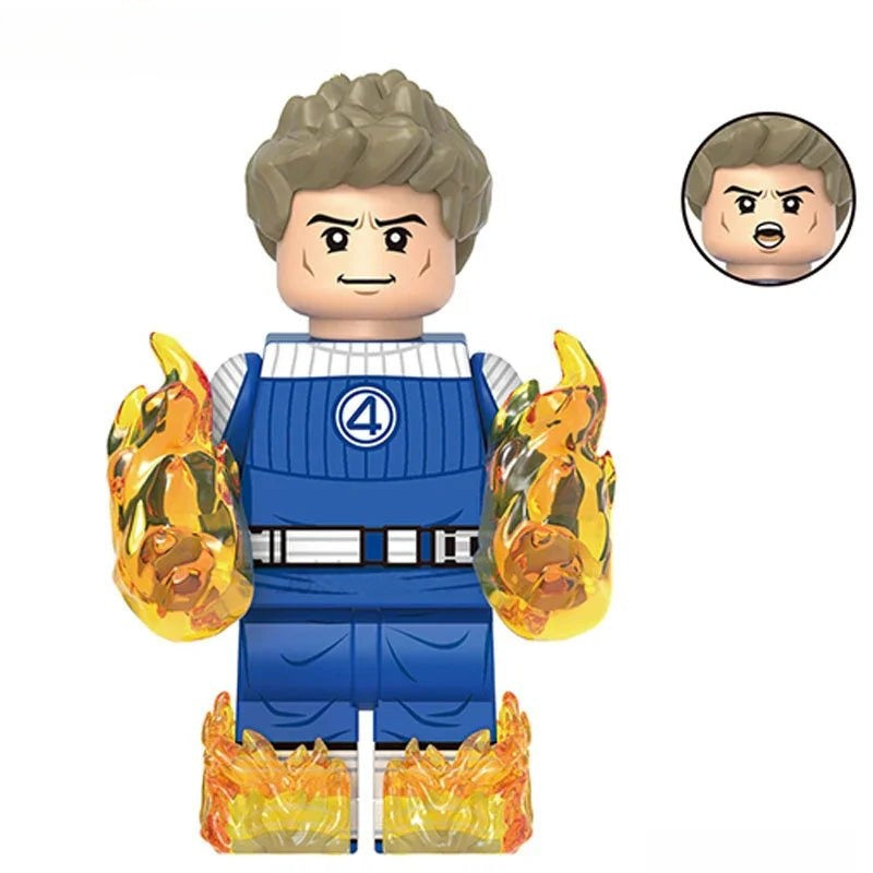 Fantastic Four Johnny Storm Human Torch Lego Minifigures Custom Toys 1 - DelsBricks MinifiguresMinifiguresDelsBricks MinifiguresDelsbricks