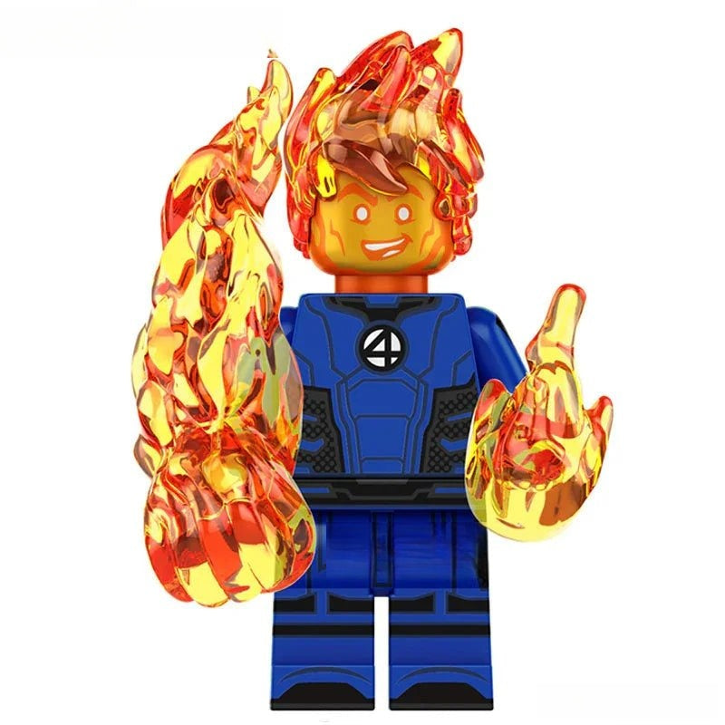 Fantastic Four Johnny Storm Human Torch Lego Minifigures Custom Toys 2 - DelsBricks MinifiguresMinifiguresDelsBricks MinifiguresDelsbricks