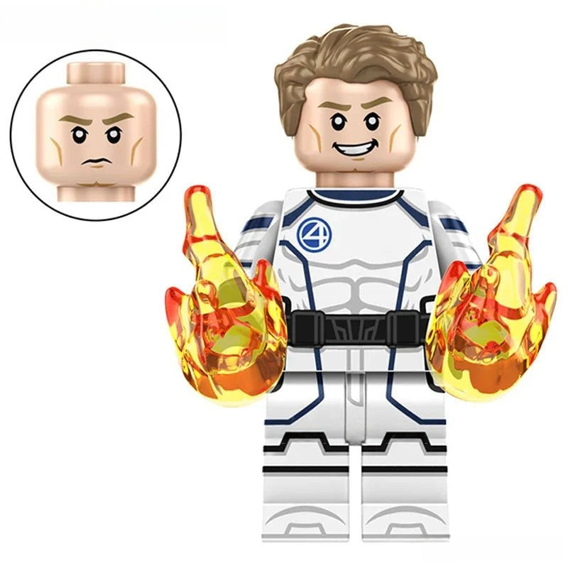 Fantastic Four Johnny Storm Human Torch Lego Minifigures Custom Toys 3 - DelsBricks MinifiguresMinifiguresDelsBricks MinifiguresDelsbricks
