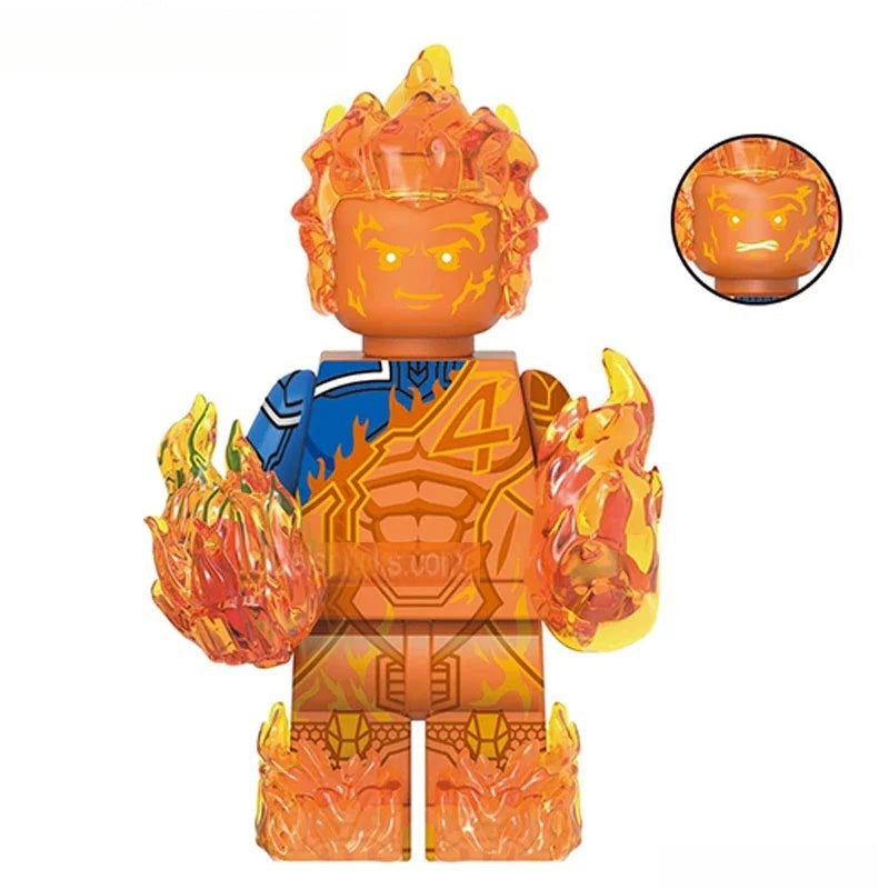Fantastic Four Johnny Storm Human Torch Lego Minifigures Custom Toys 4 - DelsBricks MinifiguresMinifiguresDelsBricks MinifiguresDelsbricks