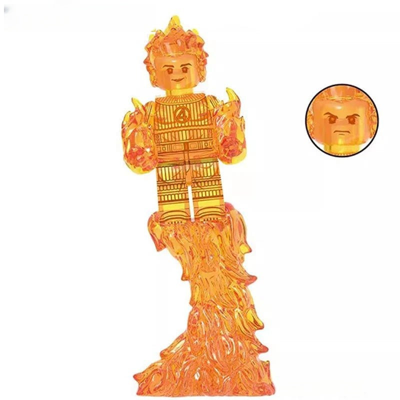 Fantastic Four Johnny Storm Human Torch Lego Minifigures Custom Toys 6 - DelsBricks MinifiguresMinifiguresDelsBricks MinifiguresDelsbricks