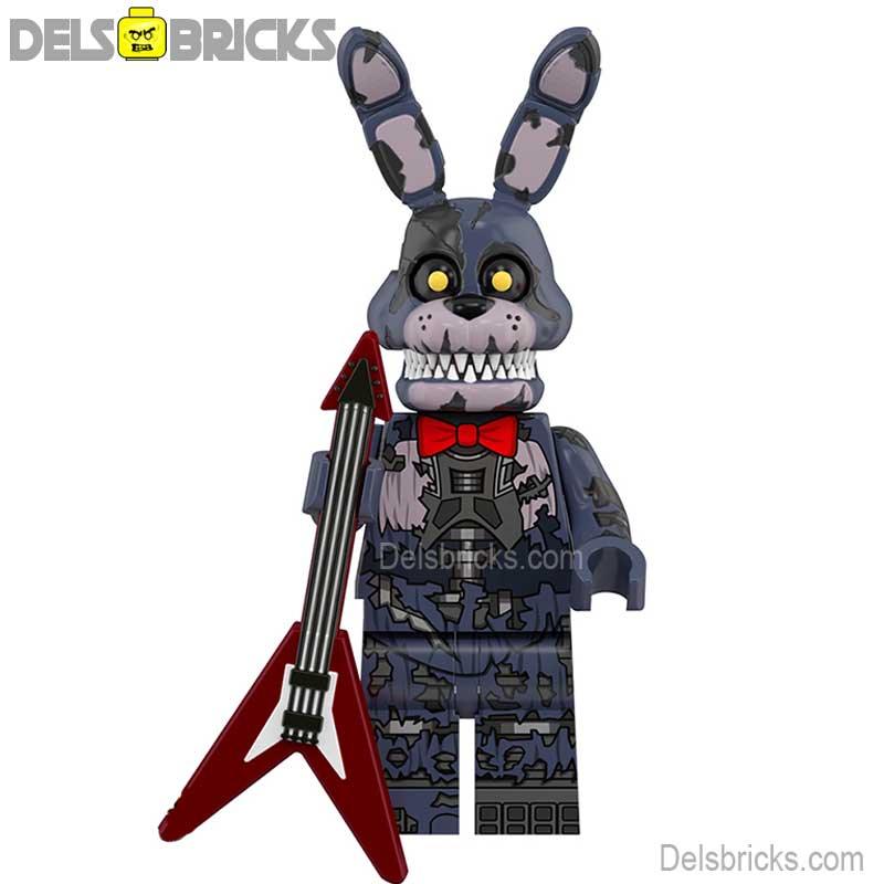 Five Nights At Freddys Nightmare Bonnie Lego Minifigures custom toys - DelsBricks MinifiguresLego Horror MinifiguresDelsBricks MinifiguresDelsbricks.com
