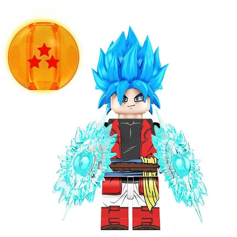 Goku Blue Dragon Ball Z Lego Minifigures Anime Custom Toys - DelsBricks MinifiguresMinifiguresDelsBricks MinifiguresDelsbricks