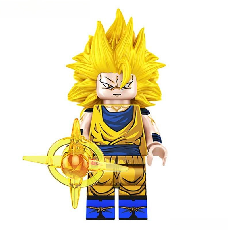 Goku Long yellow Hair Dragon Ball Z Super Lego Minifigures Anime Custom Toys - DelsBricks MinifiguresMinifiguresDelsBricks MinifiguresDelsbricks