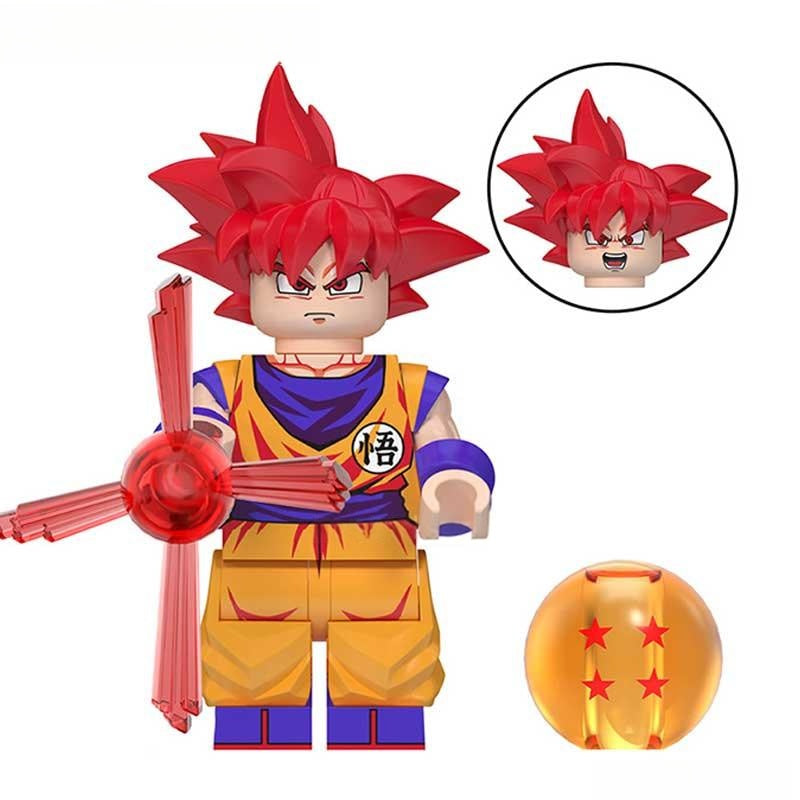 Goku Red Hair NEW Dragon Ball Z Lego Minifigures Custom Anime Toys - DelsBricks MinifiguresMinifiguresDelsBricks MinifiguresDelsbricks
