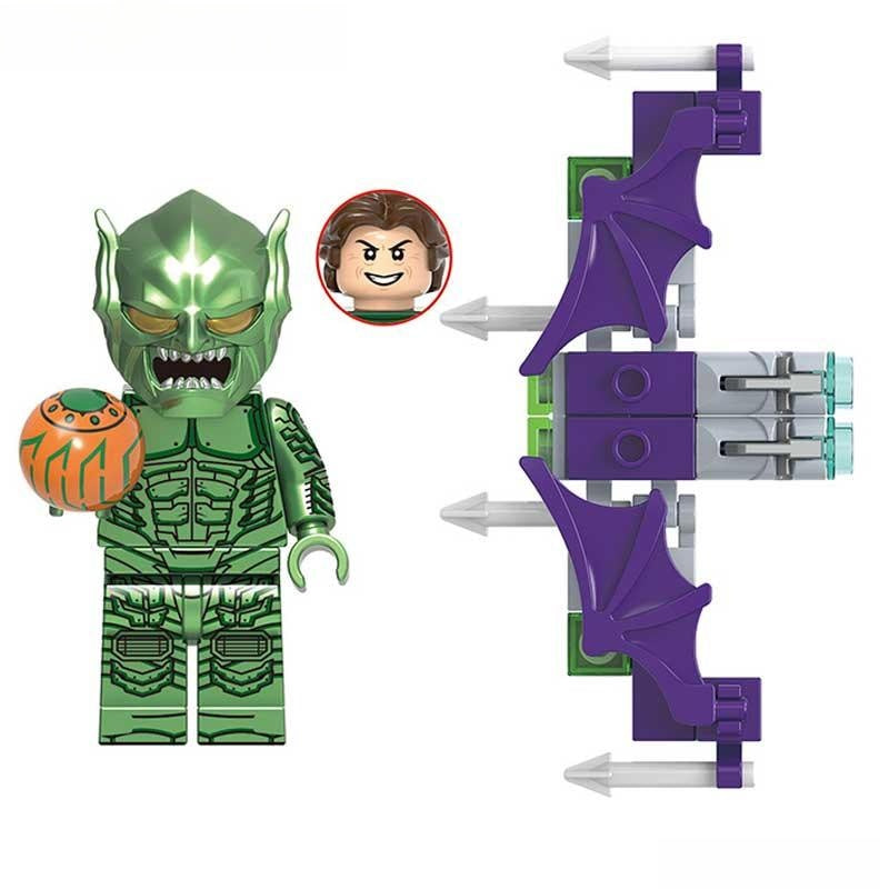 Green Goblin Spider - Man No Way Home Lego Minifigures Custom Toys - DelsBricks MinifiguresSpiderman Lego MinifiguresDelsBricks MinifiguresDelsbricks.com