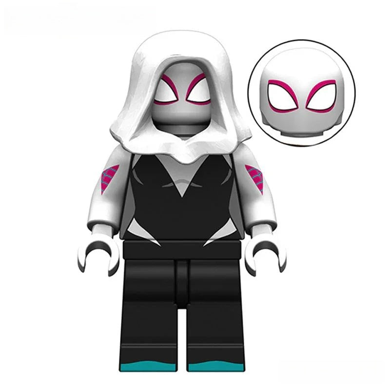Gwen Stacy Ghost Spider Spider - Man Across the Spider - verse Minifigures - DelsBricks MinifiguresSpiderman Lego MinifiguresDelsBricks MinifiguresDelsbricks.com