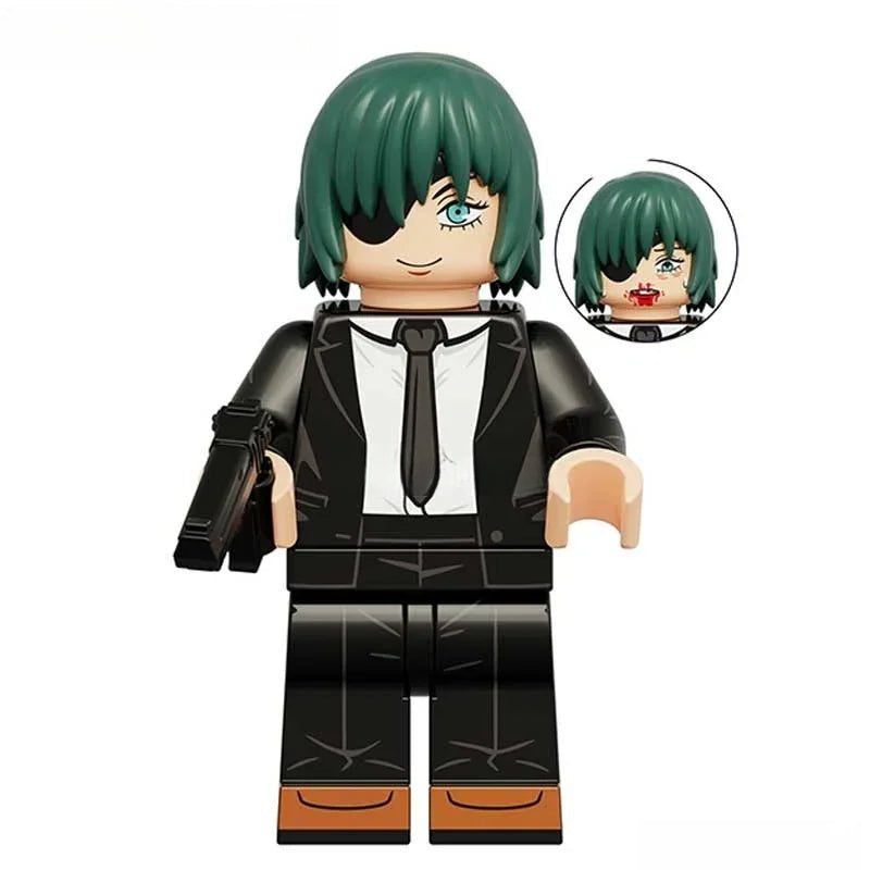 Himeno from Chainsaw Man LEGO-compatible anime minifigure toy for display, collection, and diorama building scenes-minifigure toys