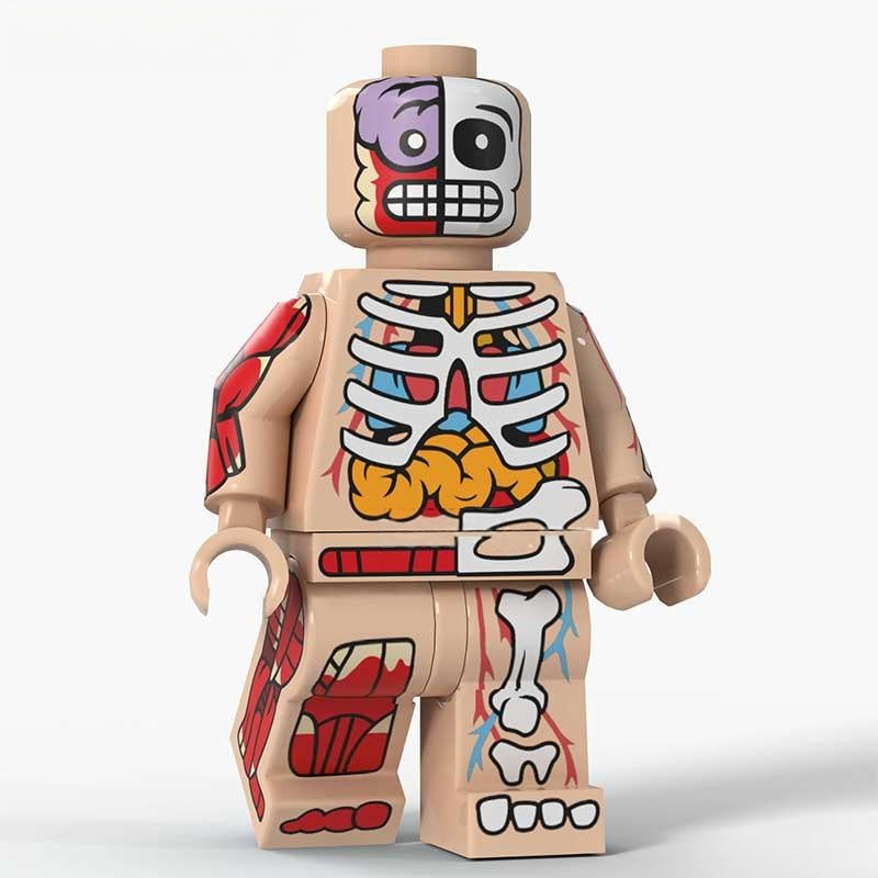 Human Body Guy Visible Anatomy Man Skin Color Lego Minifigures custom toys - DelsBricks MinifiguresLego Horror MinifiguresDelsBricks MinifiguresDelsbricks.com
