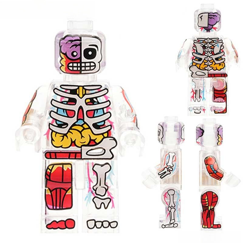 Human Body Transparent Visible Anatomy Man Lego Minifigures custom toys - DelsBricks MinifiguresLego Horror MinifiguresDelsBricks MinifiguresDelsbricks.com