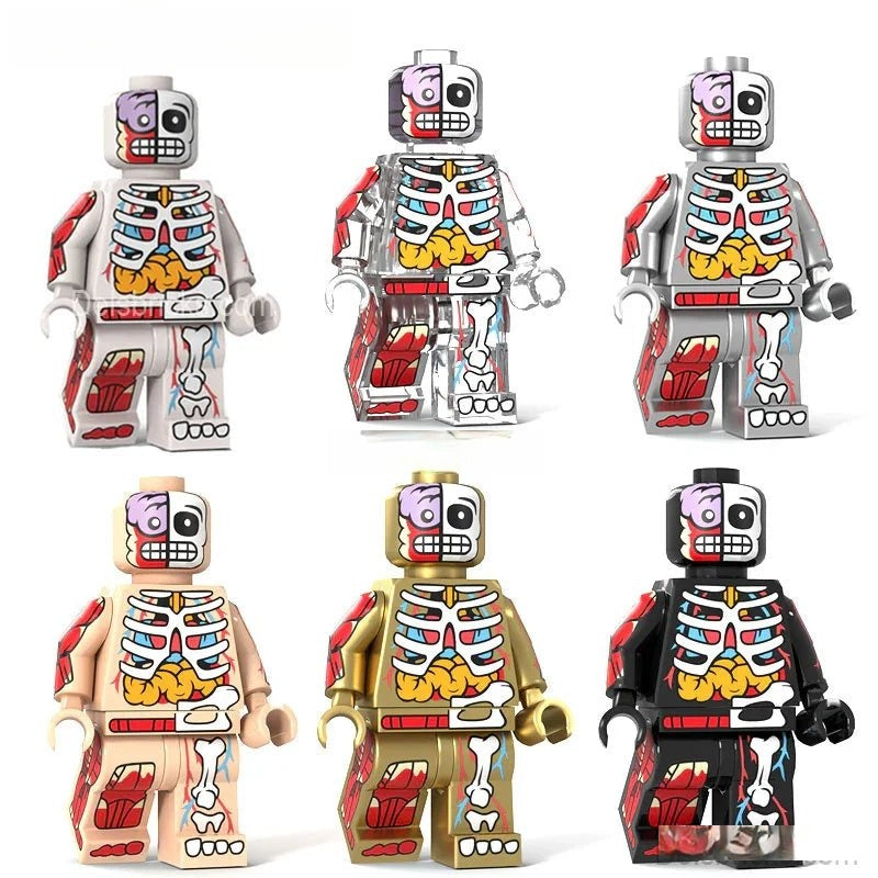Human Body Visible Anatomy Man Set of 6 custom Lego Star Wars Minifigures toys - DelsBricks MinifiguresLego Horror MinifiguresDelsBricks MinifiguresDelsbricks.com