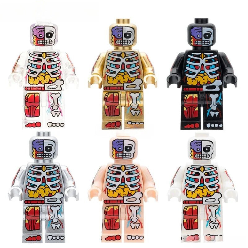 Human Body Visible Anatomy Man Set of 6 custom Lego Star Wars Minifigures toys - DelsBricks MinifiguresLego Horror MinifiguresDelsBricks MinifiguresDelsbricks.com