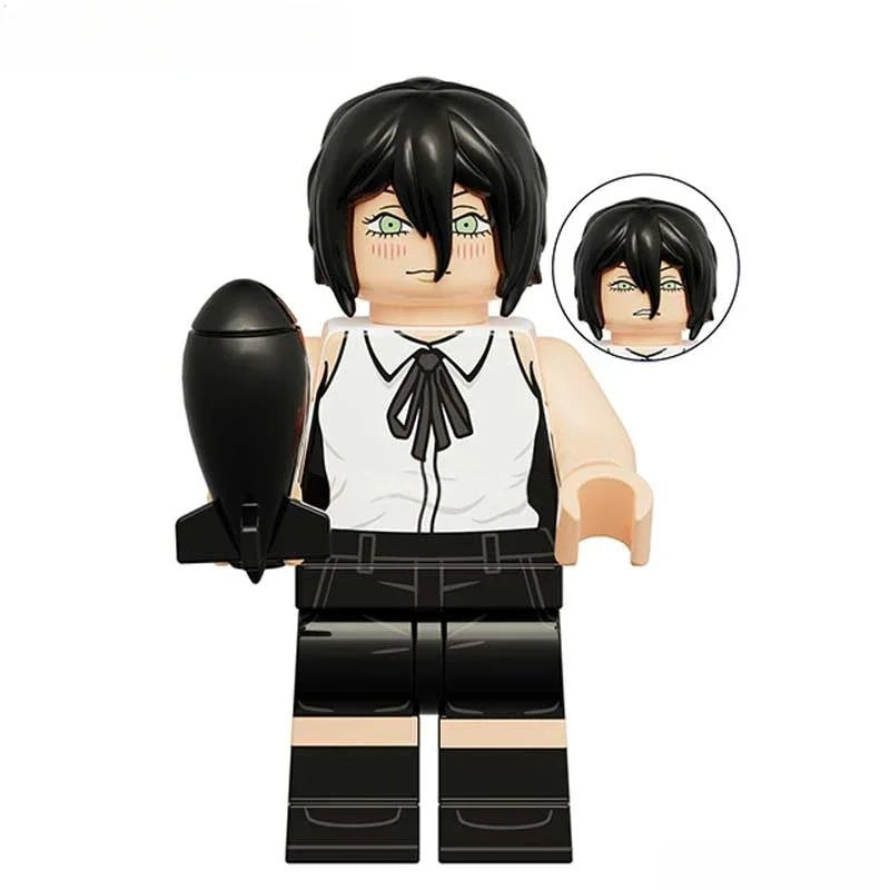 Lady Reze Bomb Girl from Chainsaw Man Lego Minifigures Anime Toys front view anime collectible figure-minifigure toys