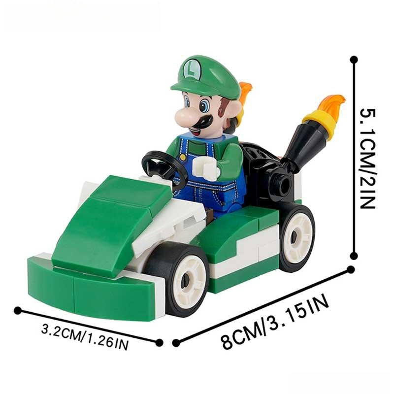 Luigi Kart Brothers Super Mario Lego Minifigures Custom Toys - DelsBricks MinifiguresMinifiguresDelsBricks MinifiguresDelsbricks