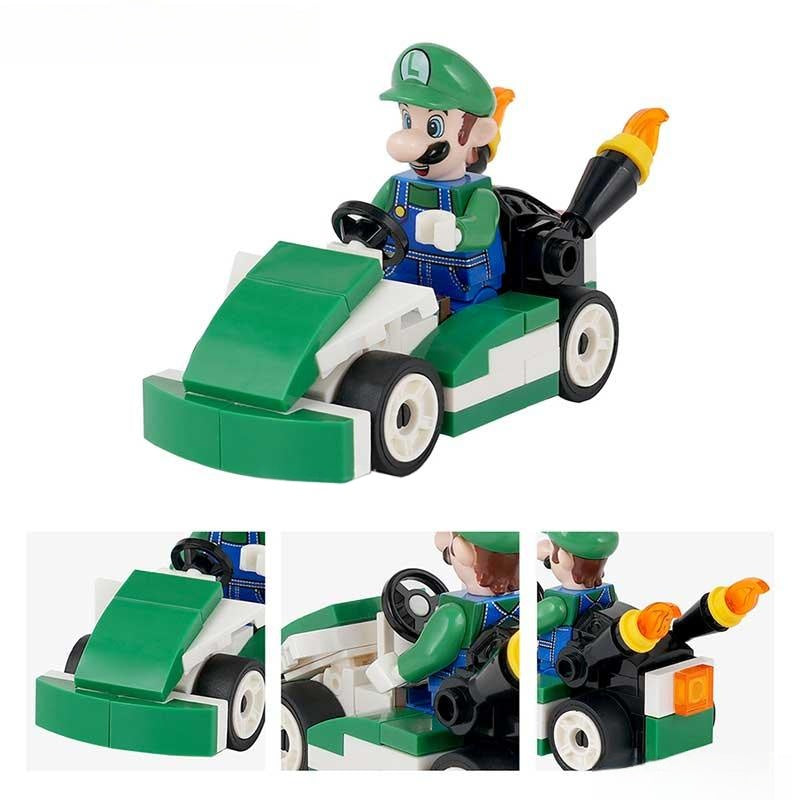 Luigi Kart Brothers Super Mario Lego Minifigures Custom Toys - DelsBricks MinifiguresMinifiguresDelsBricks MinifiguresDelsbricks