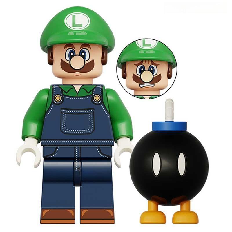Luigi Super Mario Brothers Lego Minifigures Custom Toys - DelsBricks MinifiguresMinifiguresDelsBricks MinifiguresDelsbricks