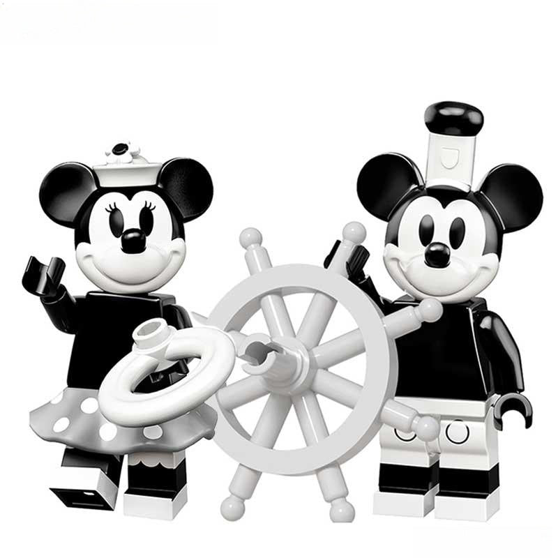 Mickey & Minnie Mouse Disney Minifigures set of 2 (Black & White) - DelsBricks MinifiguresMinifiguresDelsBricks MinifiguresDelsbricks