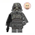 Mimban Stormtrooper LEGO compatible Star Wars minifigure custom toy with battle-worn armor for display and army building-minifigure toys