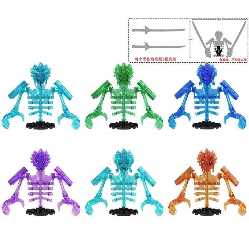 Set of 6 Giant Susanoo Gods Anime Lego Minifigures - Custom Naruto Uchiha Building Blocks Delsbricks